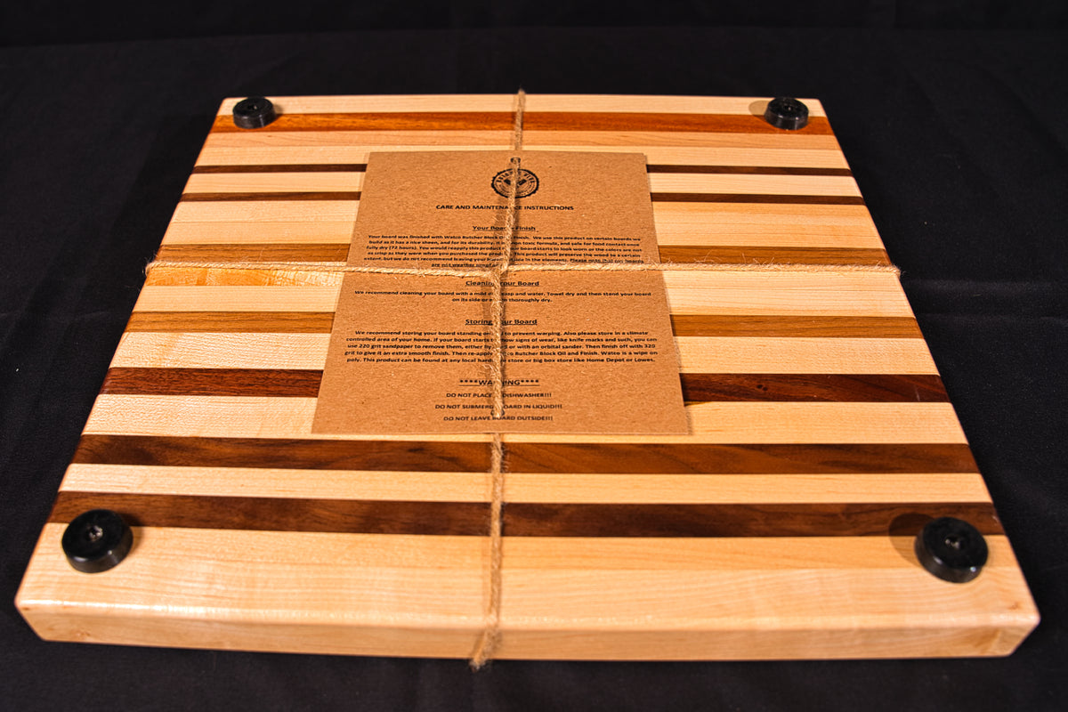 Striped Cutting Board 14" x 14.5" x 1.25"-CB3