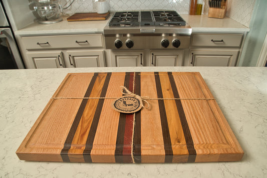 Brisket Board-BB6-Red Oak-Padauk-Wenge-Canary