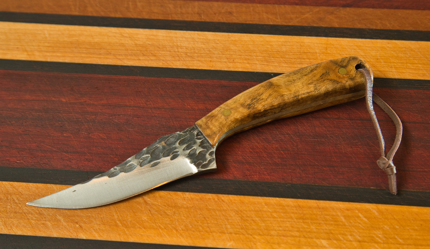 7" Hunting Knife Hammered Steel Blade-No Sheath