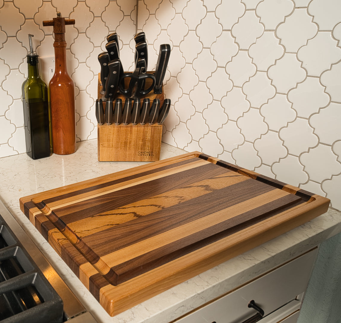 Kitchen Cutting Board-KCB5-Zebra-Walnut-Maple