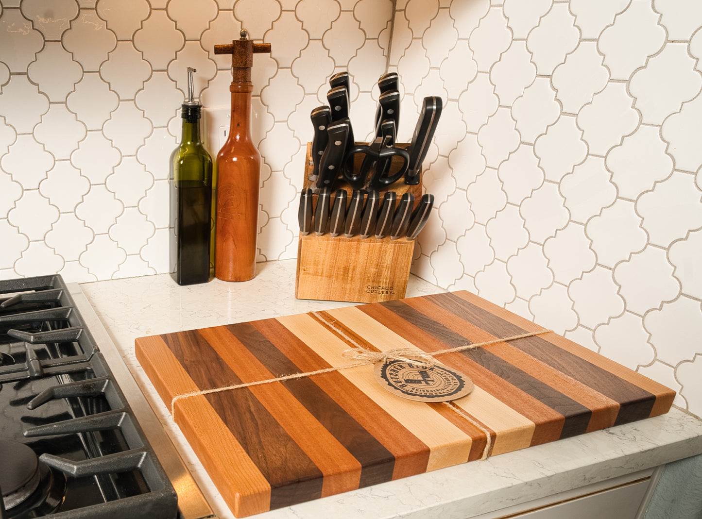 Kitchen Cutting Board-KCB6-Maple-Walnut-Mahogany