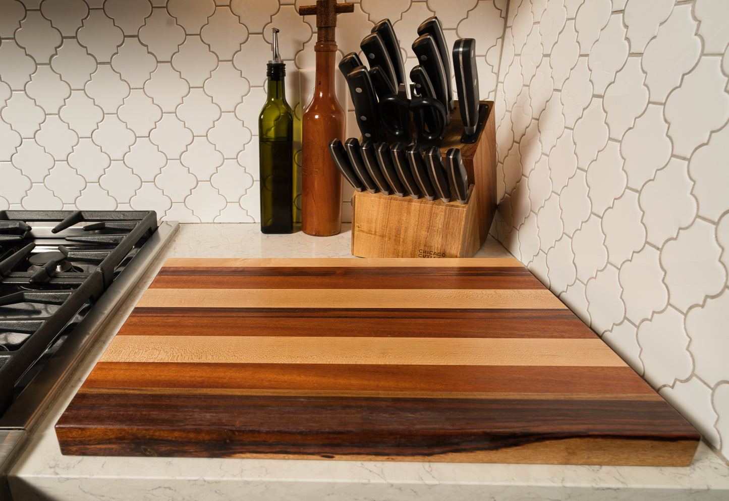 Kitchen Cutting Board Maple-KCB7-Tiger Wood-Granadillo