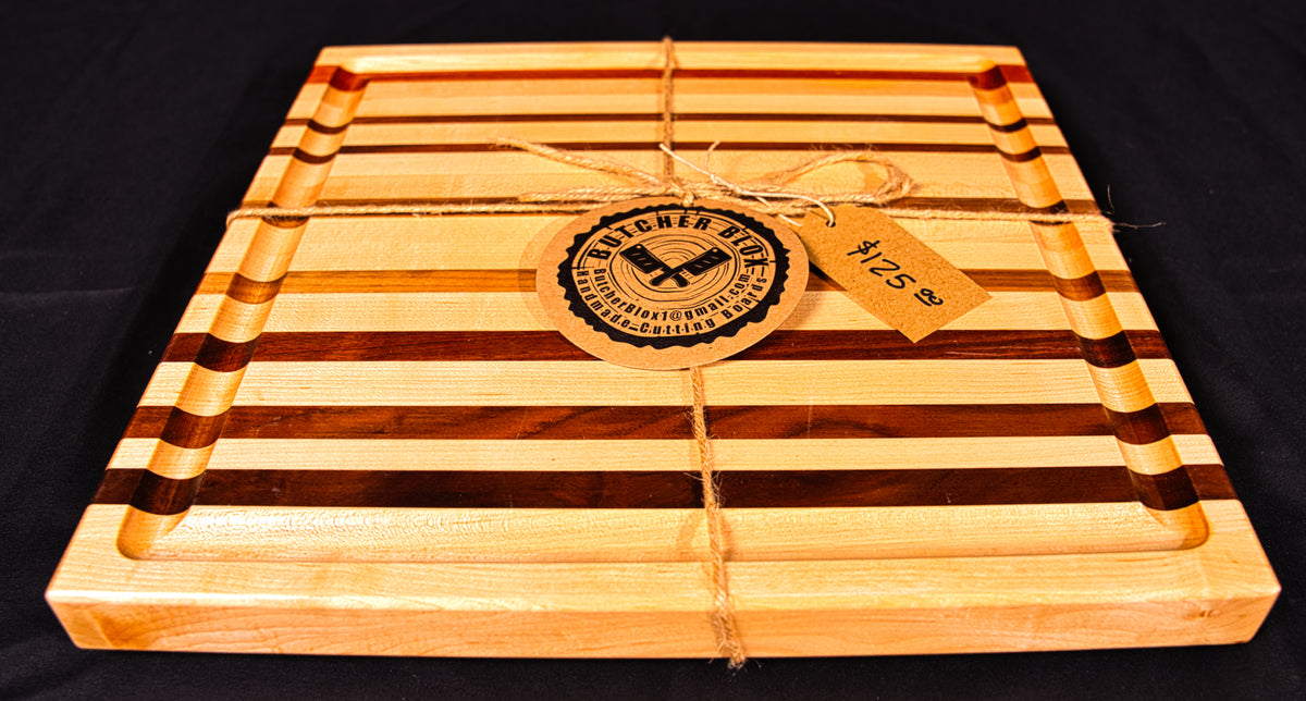 Striped Cutting Board 14" x 14.5" x 1.25"-CB3