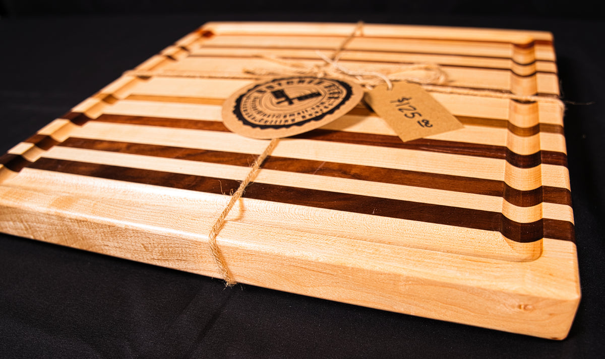 Striped Cutting Board 14" x 14.5" x 1.25"-CB3
