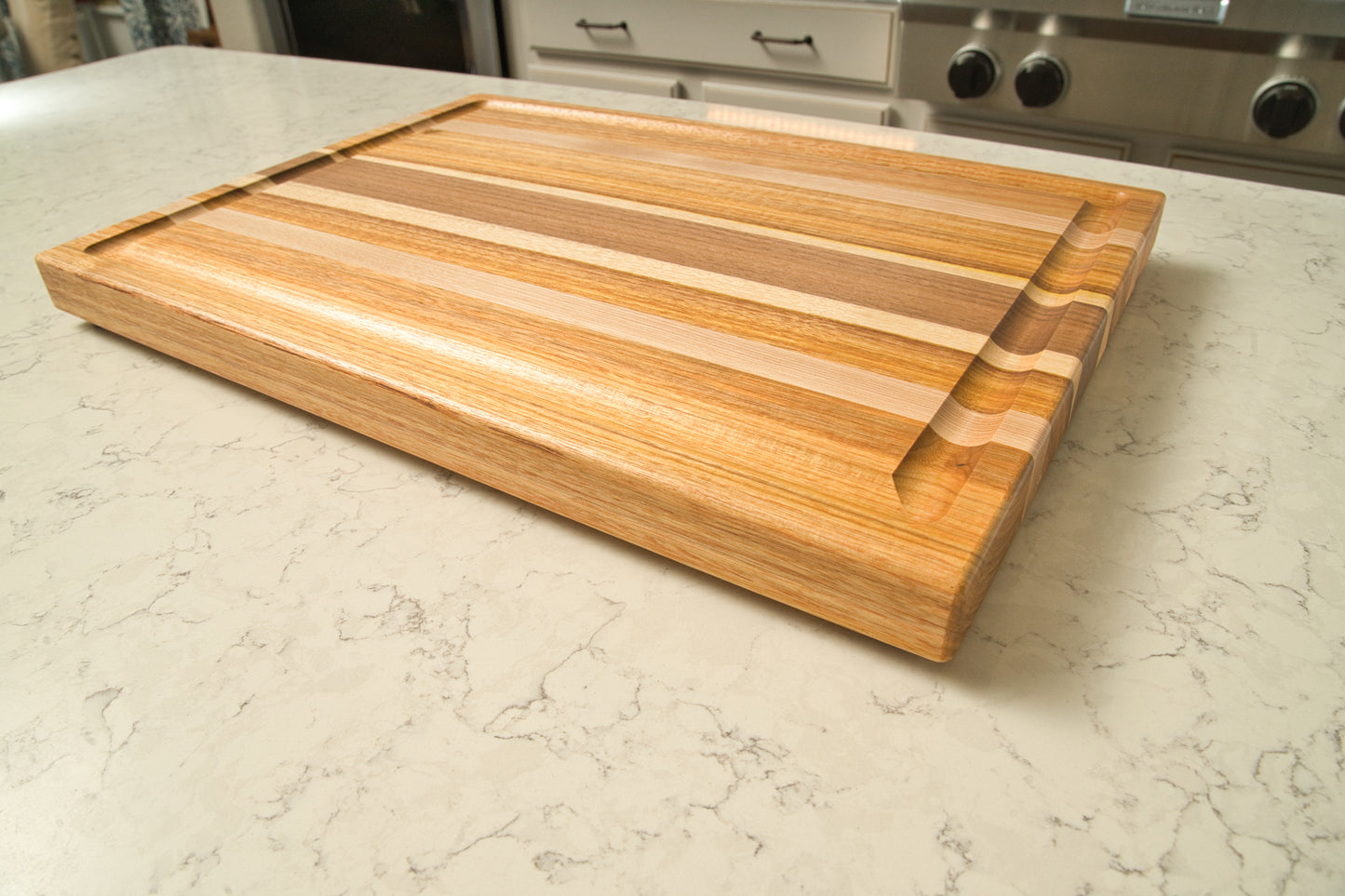 Beautiful Kitchen Cutting Board featuring Canary and Dark Walnut