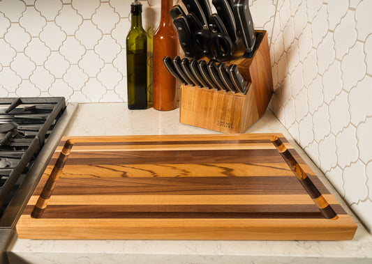 Kitchen Cutting Board-KCB5-Zebra-Walnut-Maple